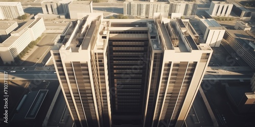 High-rise building view from drone.