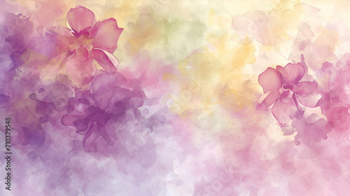Watercolor floral background. Watercolor flowers. Wallpaper petals spring illustration.