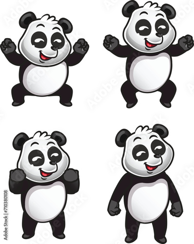 Cute Little Panda Cartoon Character 