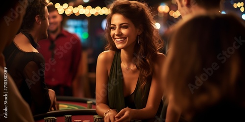 Portrait of people playing in a casino