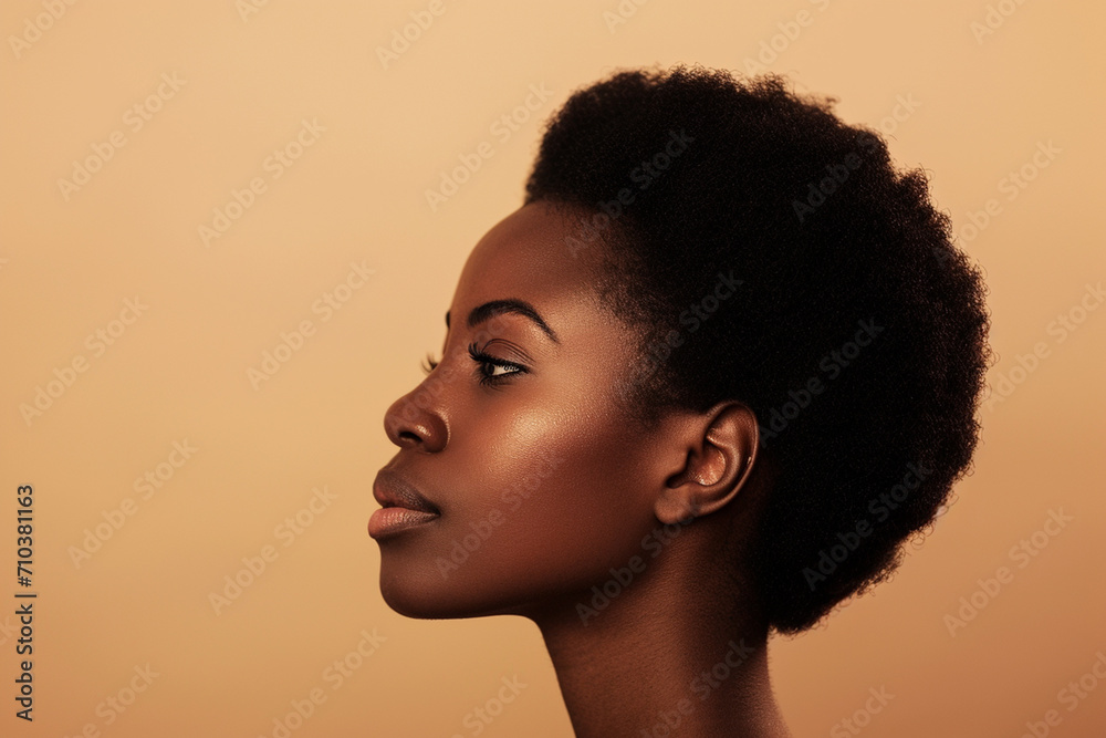 african female model turn sideways