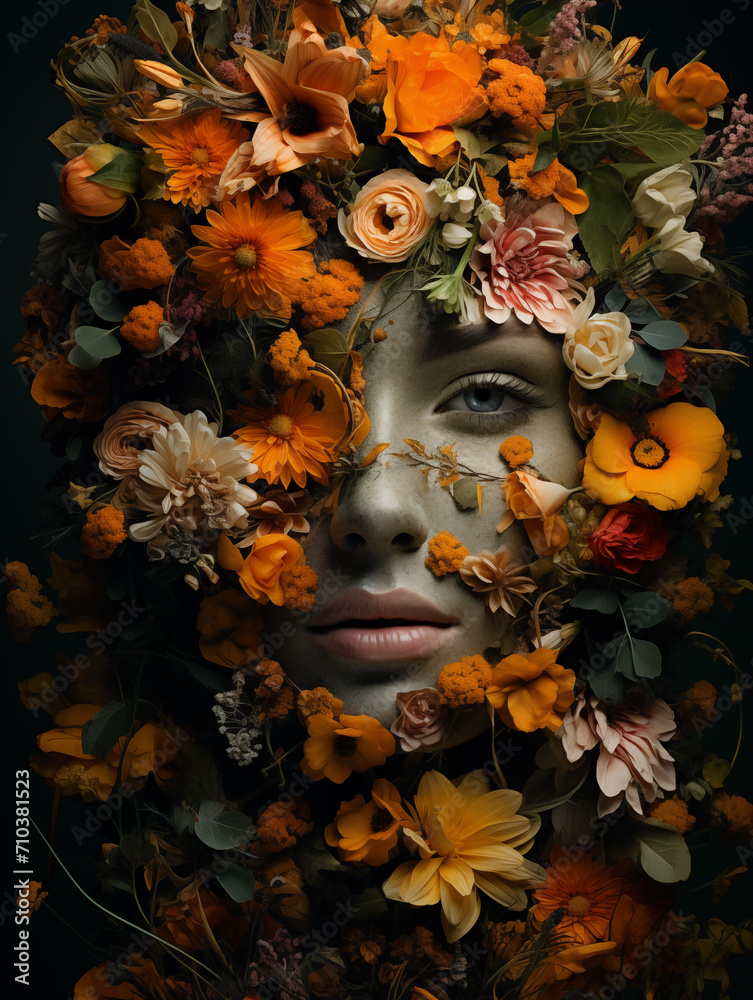 Woman's face in flowers #2