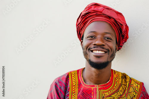 beautiful african male model wearing traditional clothes photo