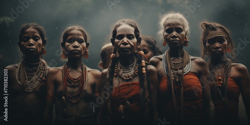 Portraits of people from an ancient tribe photo