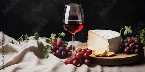 Cheese and wine on a plate