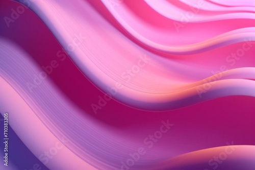 Abstract wallpaper of pink undulating lines. Colorful 3D render with blank area. Generative AI