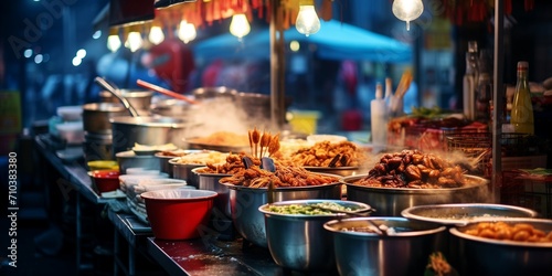 Asian street food at night market