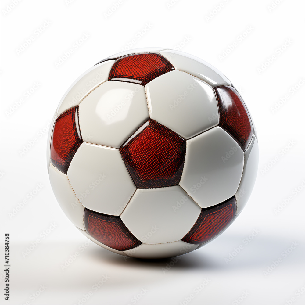 AI generated illustration of a soccer ball on white surface AI generated illustration of a soccer ball on white surface
