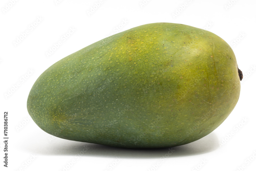 Fresh organic green mango delicious fruit side view isolated on white background clipping path Fresh organic green mango delicious fruit side view isolated on white background clipping path