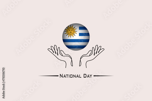 Vector of the argentina Flag in the center between the two hands. argentina national day line art