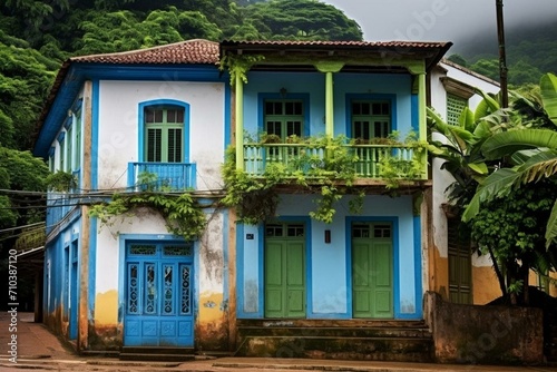 Historic colonial house in Paraty, Rio de Janeiro, Brazil. Generative AI © George