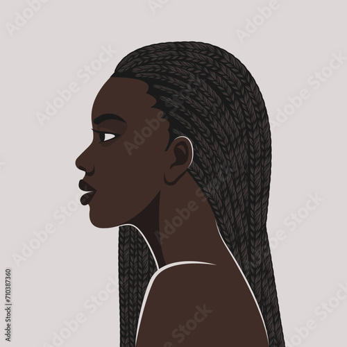 Black Girl with African Braiding Hairstyle