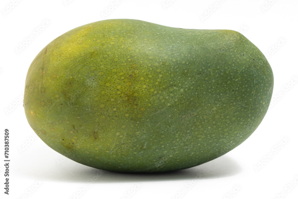 Fresh organic green mango delicious fruit side view isolated on white background clipping path Fresh organic green mango delicious fruit side view isolated on white background clipping path