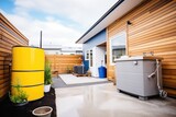 rainwater harvesting system at side of ecohome