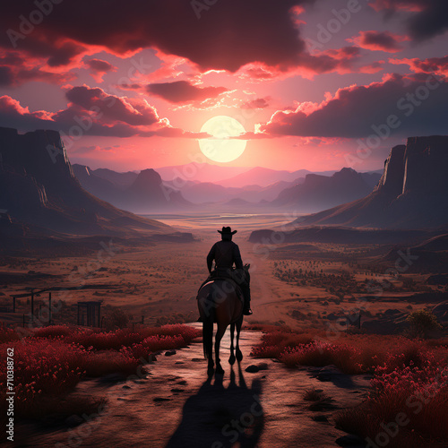 Red Dead Redemption 2 Cinematic and dramatic Wallpaper ai generated background © AbdulRafay