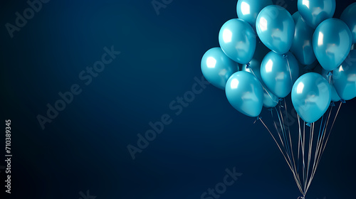 Children's birthday background with many balloons in pastel tones photo