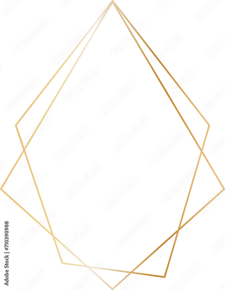 Gold geometric frame illustration on transparent background. Gold geometric frame illustration on transparent background.