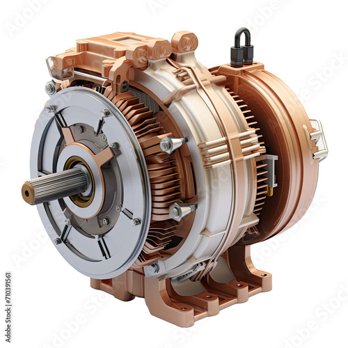 Generic electric motor on transparent background