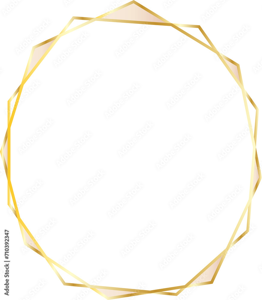 Gold geometric frame illustration on transparent background. Gold geometric frame illustration on transparent background.