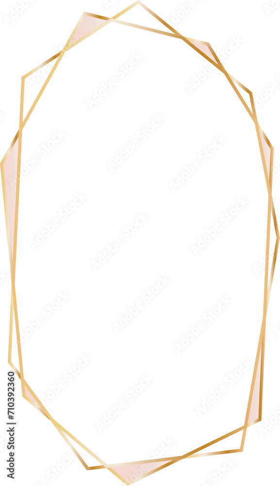Gold geometric frame illustration on transparent background. Gold geometric frame illustration on transparent background.