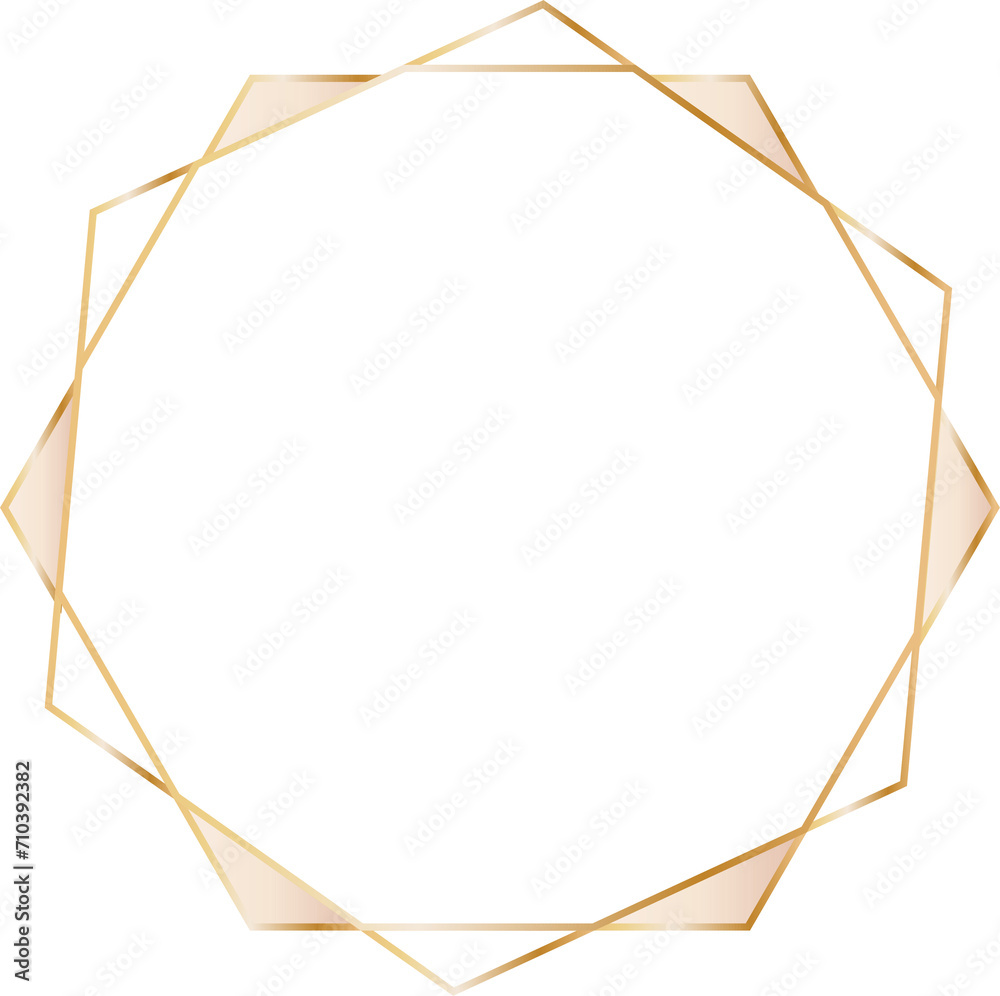 Gold geometric frame illustration on transparent background. Gold geometric frame illustration on transparent background.