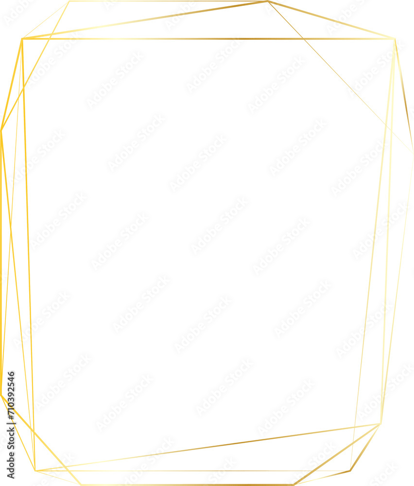Gold geometric frame illustration on transparent background. Gold geometric frame illustration on transparent background.