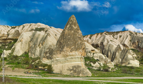 Obraz na płótnie Typical Cappadocia landscape soft volcanic rock, shaped by erosion in Goreme, Turkey. w salonie