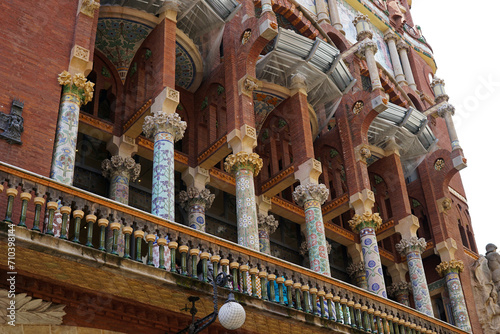 Exterior architecture and building design of Palau de la Música Catalana concert hall designed in Catalan modernista style by Lluís Domènech i Montaner- Barcelona, Spain photo