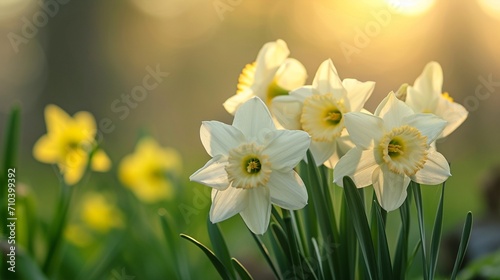 The elegant, trumpet-shaped blooms of daffodils announcing the arrival of spring