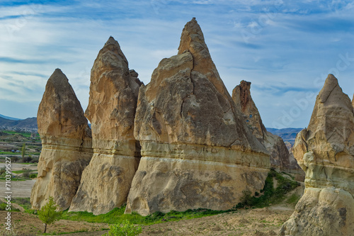 Obraz na płótnie Typical Cappadocia landscape soft volcanic rock, shaped by erosion in Goreme, Turkey. w salonie