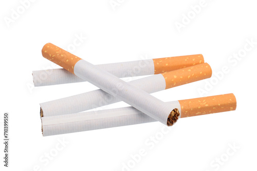 Close-up cigarette isolated on transparent background