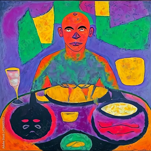 Man sitting at a table with...
