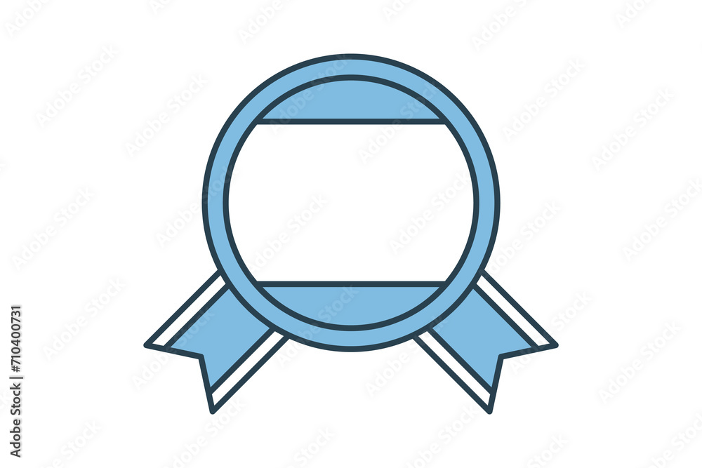 gold ribbon icon. icon related to graduation and achievement. suitable for web site, app, user interfaces, printable etc. flat line icon style. simple vector design editable