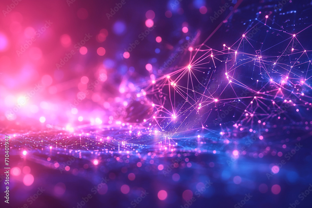 Fototapeta premium An abstract connecting dot effect is useful as a techno flyer background or as a modern sci-fi background