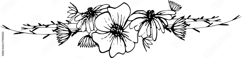 Flower decorative element illustration on transparent background.
Flower decorative element illustration on transparent background.