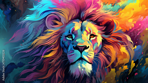 Lion animal abstract wallpaper in pastel colors