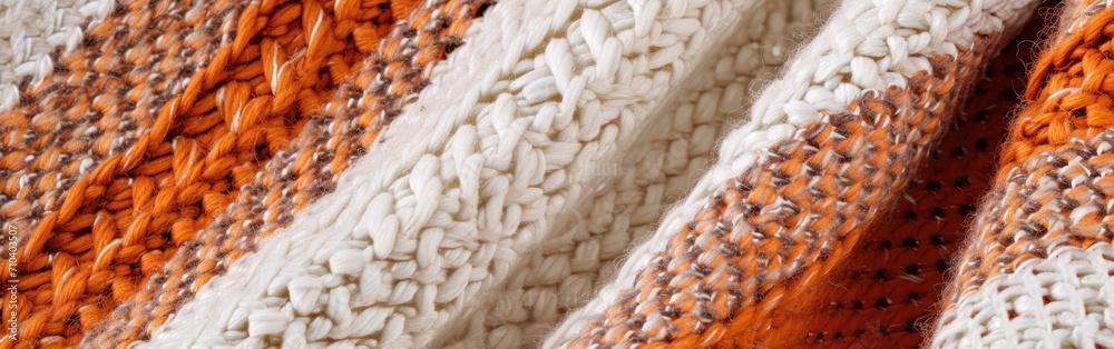 Close-Up of an Orange and White Blanket