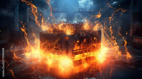 Flaming Power: The Intense Heat of Overworked Batteries © Maximilien