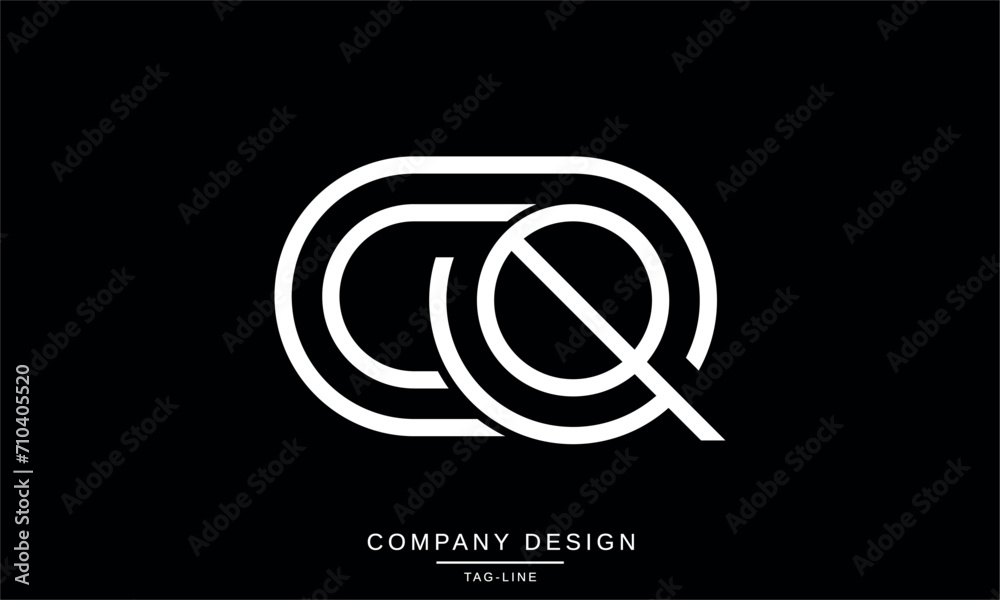 CQ, QC, Abstract Letters Logo Monogram CQ, QC, Abstract Letters Logo Monogram