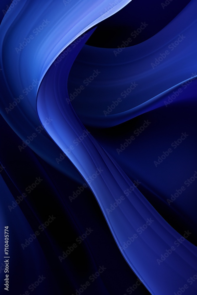 Fototapeta premium Dark blue abstract smooth dynamic background Generative Ai