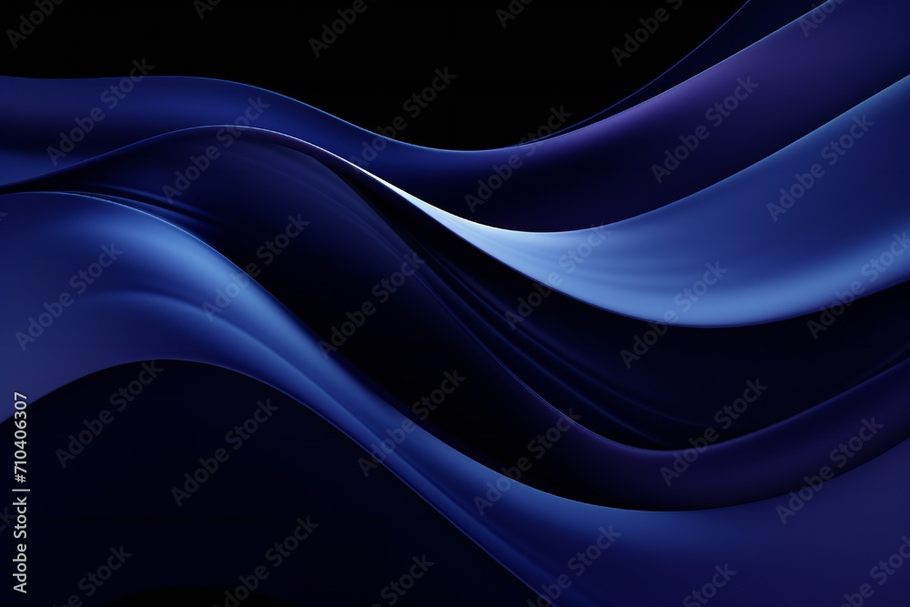 Obraz premium Dark blue abstract smooth dynamic background Generative Ai