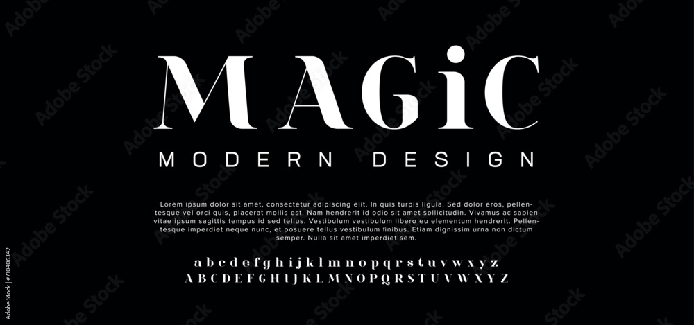 Magic Modern abstract digital alphabet font. Minimal technology typography, Creative urban sport fashion futuristic font and with numbers. vector illustration - obrazy, fototapety, plakaty 