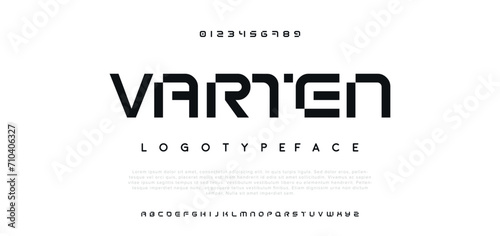 Varten creative modern stylish calligraphy letter logo design photo