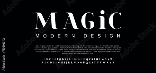 Magic Modern abstract digital alphabet font. Minimal technology typography, Creative urban sport fashion futuristic font and with numbers. vector illustration photo