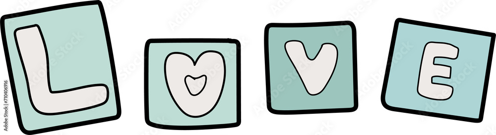 Hand drawn valentine illustration on transparent background.
