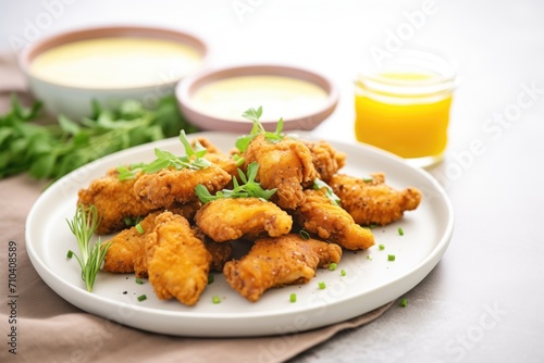 fried chicken tenders with honey mustard