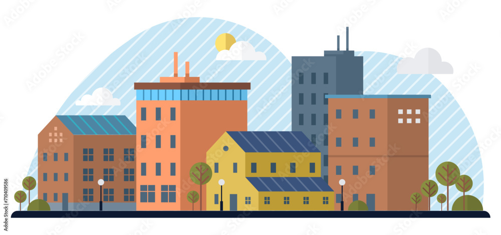 Clean city vector illustration. In metaphorical garden of clean city, seeds of environmental consciousness are sown and nurtured It is place where nature and urban life thrive in harmony