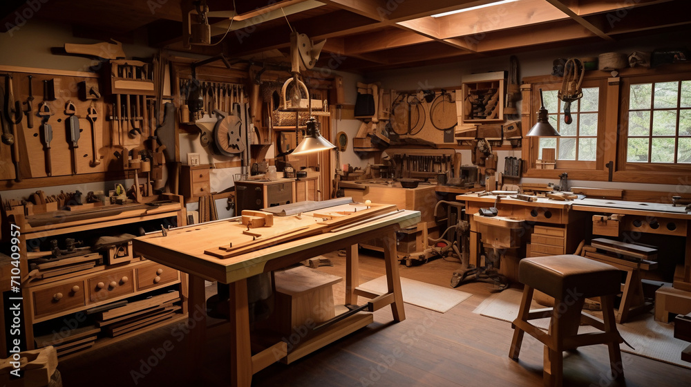 Craftsman's Haven: Inside the Serene Woodworking Studio