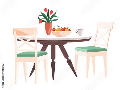 Kitchen furniture vector illustration. Stylish furniture and durable kitchenware define essence culinary setting The installation kitchen accessories transforms domestic space into haven Culinary