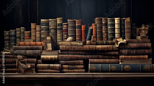 Eternal Knowledge: Old Books in Wide Format, Symbols of Enduring Wisdom